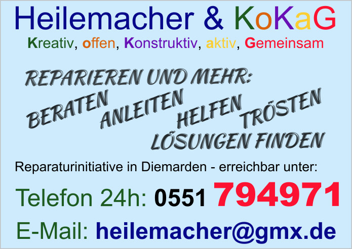 Das Bild zeigt eine Anzeige der Heilemacher und KoKaG