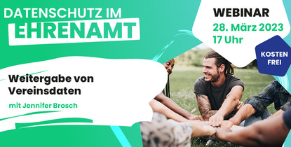 Stiftung Datenschutz Webinar "Weitergabe von Vereinsdaten" am 28.03.2023 Stiftung Datenschutz Webinar "Weitergabe von Vereinsdaten" am 28.03.2023