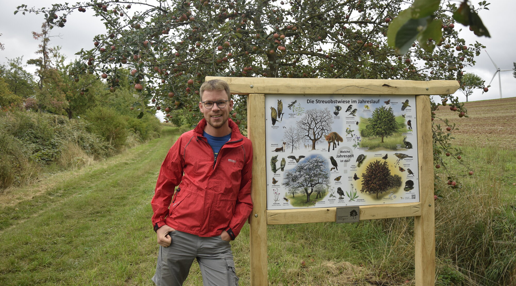 Jonas Fröhlich, 1. Vorsitzender IG Streuobst Schwiegershausen. Streuobstwiese Schwiegershausen