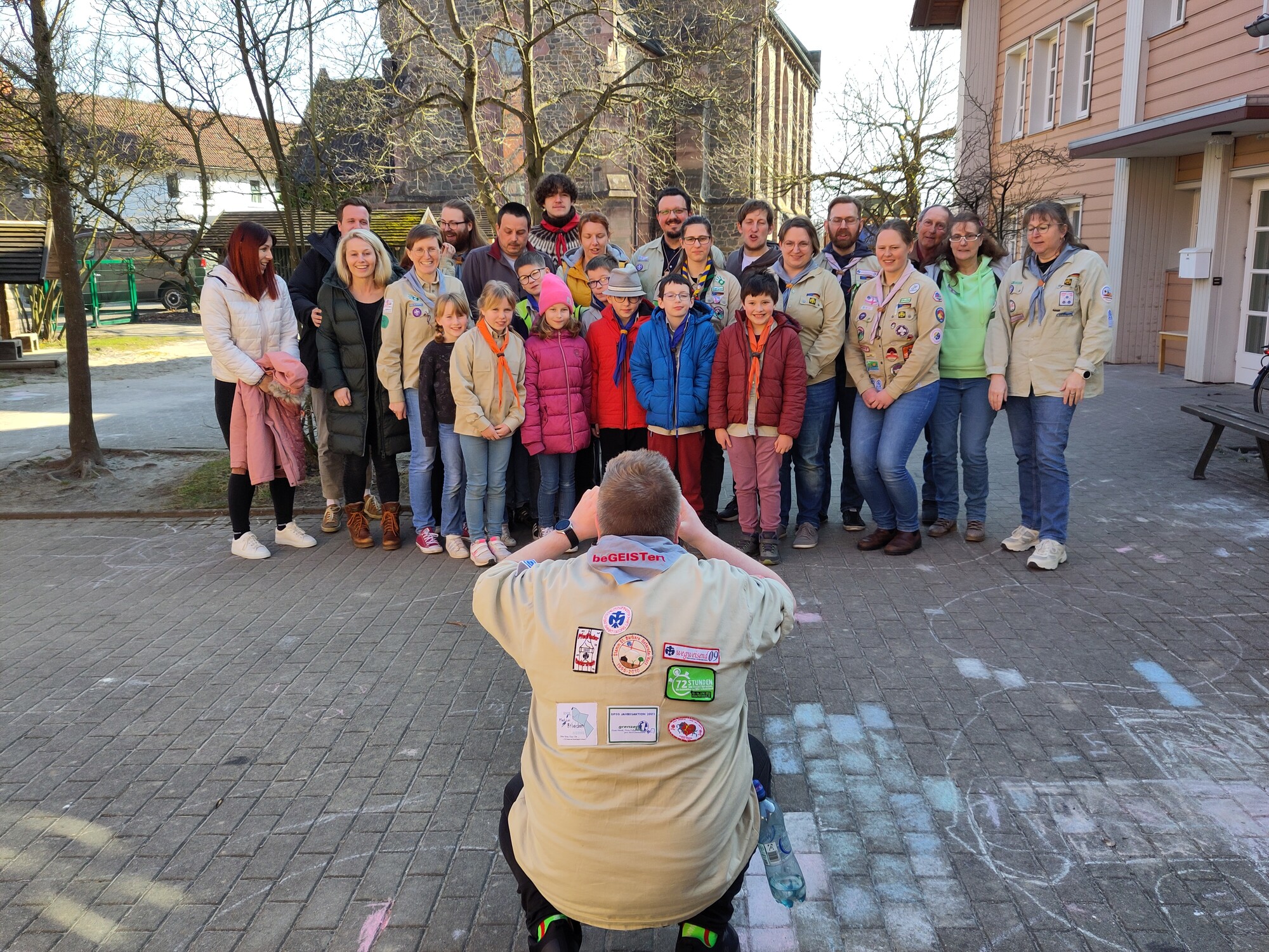 Gruppenbild des Pfadfinderstamm Herzberg. 