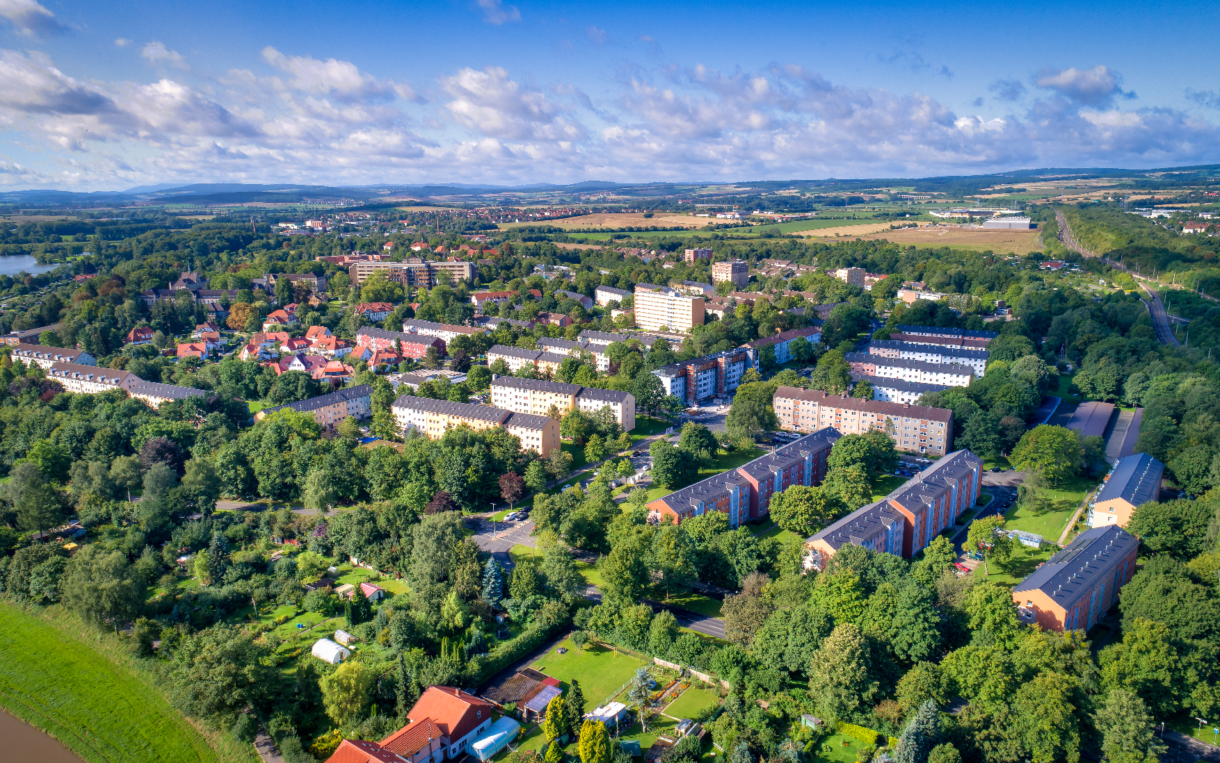 Der Leineberg von oben.