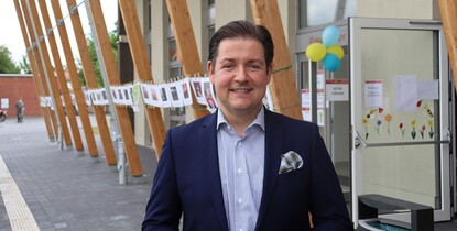 Landrat Marcel Riethig beim Freiwilligentreffen am 24. Juni 2022