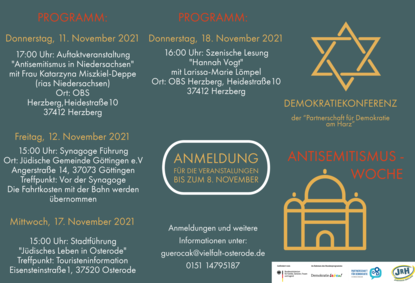 Programm der Antisemitismuswoche