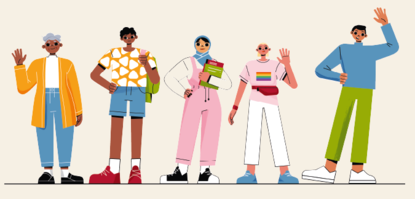 Das Bild zeigt Menschen mit unterschiedlicher Hautfarbe